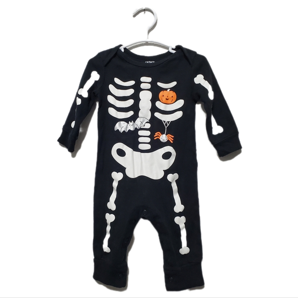 Carter's Unisex Baby Skeleton Halloween Jumpsuit Size 6 Months